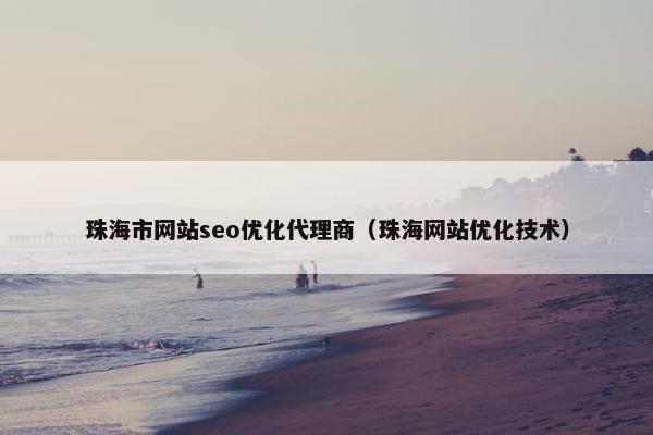 珠海市网站seo优化代理商（珠海网站优化技术）