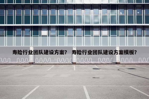 寿险行业团队建设方案？ 寿险行业团队建设方案模板？