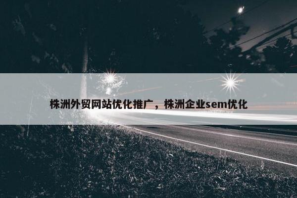 株洲外贸网站优化推广，株洲企业sem优化