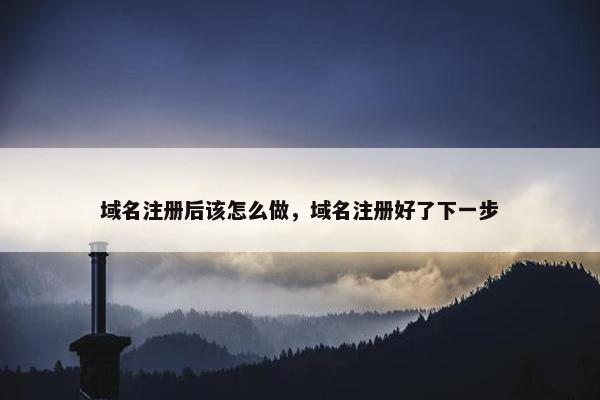 域名注册后该怎么做，域名注册好了下一步