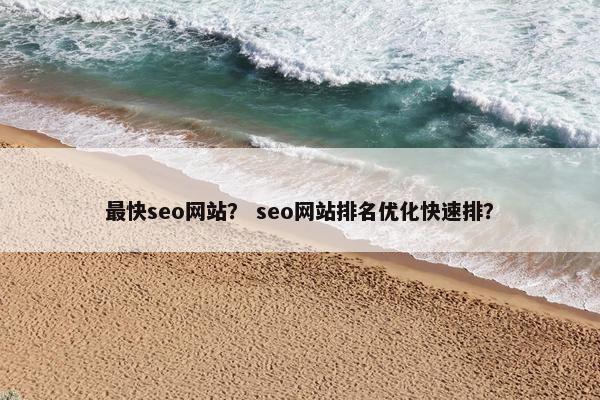 最快seo网站？ seo网站排名优化快速排？