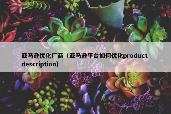 亚马逊优化厂商（亚马逊平台如何优化product description）