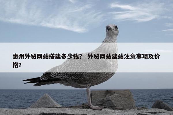惠州外贸网站搭建多少钱？ 外贸网站建站注意事项及价格？