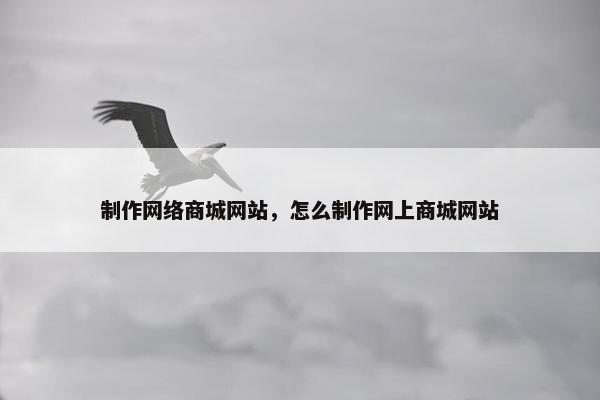 制作网络商城网站，怎么制作网上商城网站