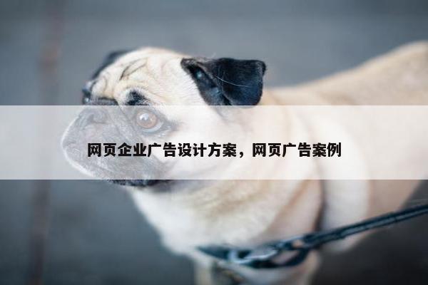 网页企业广告设计方案，网页广告案例