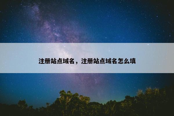 注册站点域名，注册站点域名怎么填