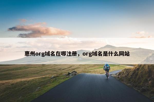惠州org域名在哪注册，org域名是什么网站