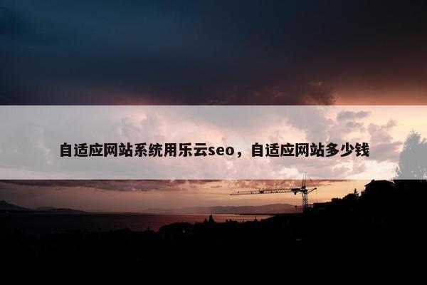 自适应网站系统用乐云seo，自适应网站多少钱