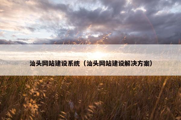 汕头网站建设系统（汕头网站建设解决方案）