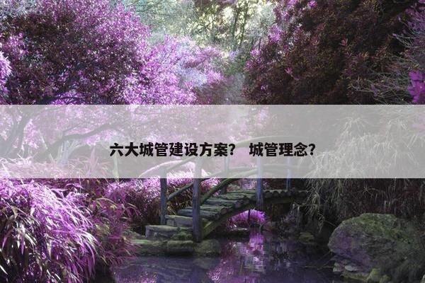 六大城管建设方案？ 城管理念？