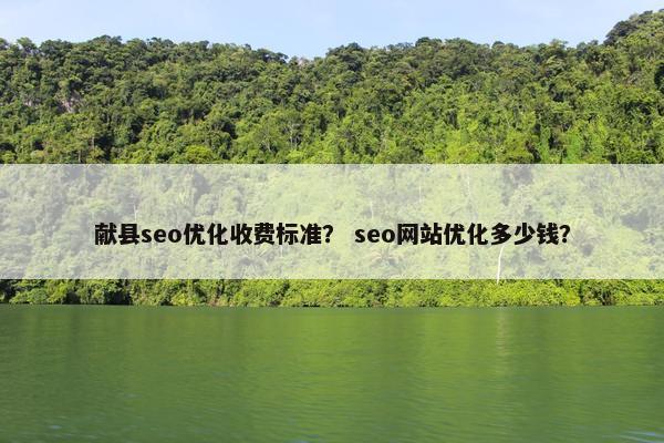 献县seo优化收费标准？ seo网站优化多少钱？