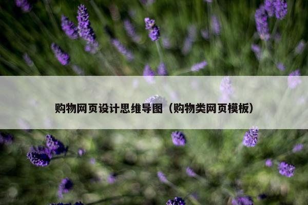 购物网页设计思维导图（购物类网页模板）