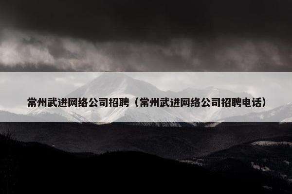 常州武进网络公司招聘（常州武进网络公司招聘电话）