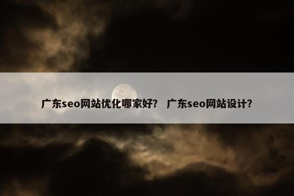 广东seo网站优化哪家好？ 广东seo网站设计？