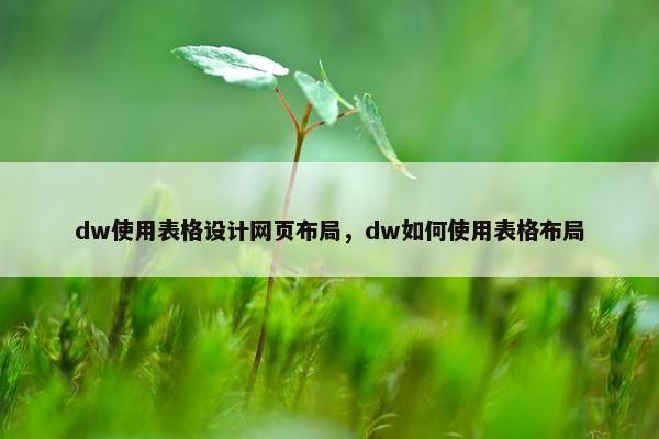 dw使用表格设计网页布局，dw如何使用表格布局