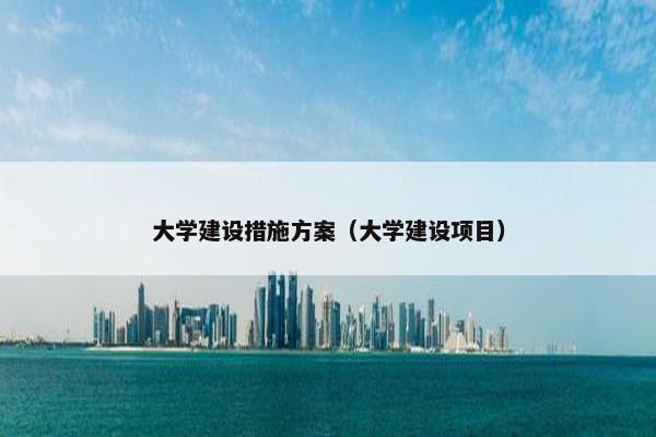 大学建设措施方案（大学建设项目）