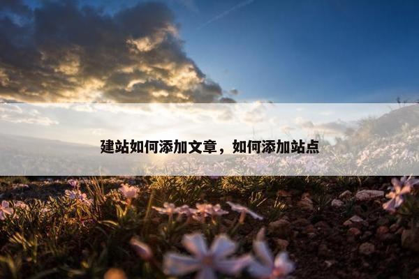 建站如何添加文章，如何添加站点