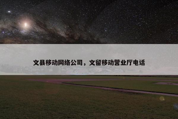 文县移动网络公司，文留移动营业厅电话