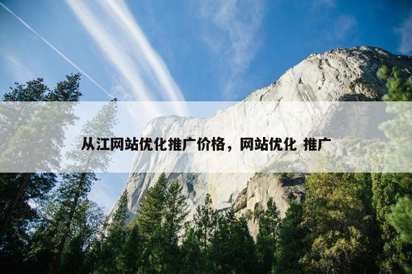 从江网站优化推广价格，网站优化 推广
