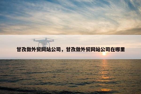 甘孜做外贸网站公司，甘孜做外贸网站公司在哪里