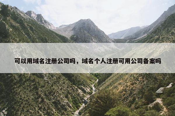 可以用域名注册公司吗，域名个人注册可用公司备案吗