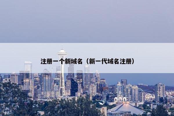 注册一个新域名（新一代域名注册）