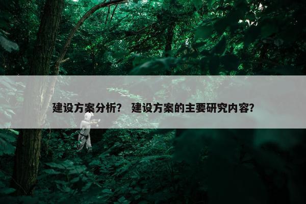 建设方案分析？ 建设方案的主要研究内容？
