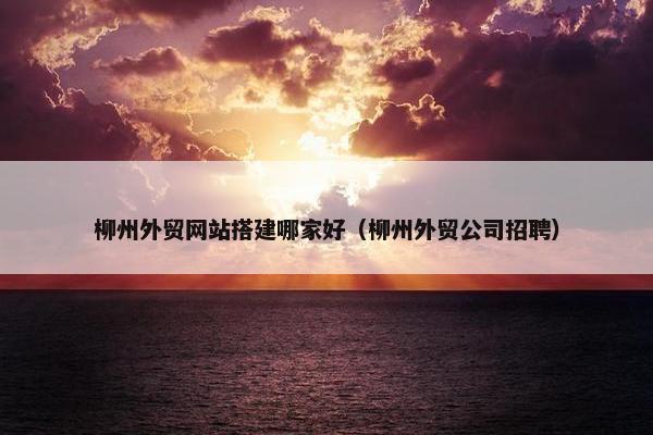 柳州外贸网站搭建哪家好（柳州外贸公司招聘）