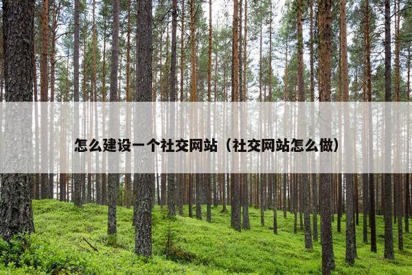 怎么建设一个社交网站（社交网站怎么做）