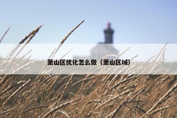 萧山区优化怎么做（萧山区域）