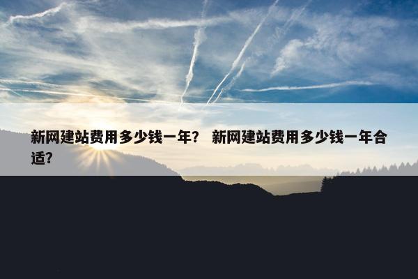 新网建站费用多少钱一年？ 新网建站费用多少钱一年合适？