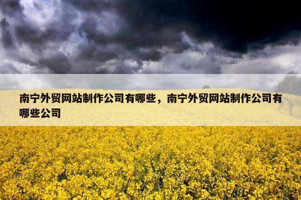 南宁外贸网站制作公司有哪些，南宁外贸网站制作公司有哪些公司