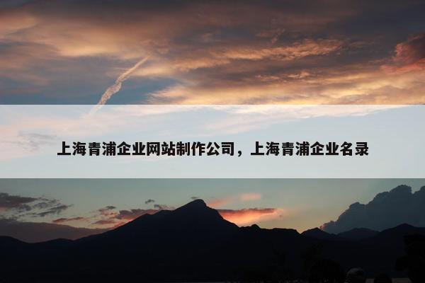 上海青浦企业网站制作公司，上海青浦企业名录