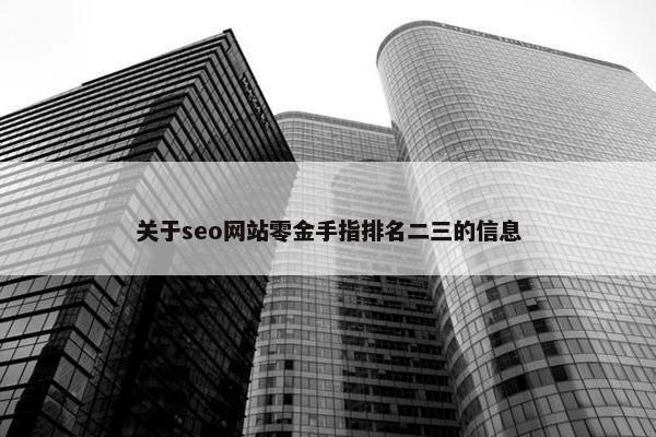 关于seo网站零金手指排名二三的信息
