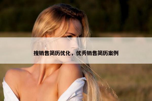 搜销售简历优化，优秀销售简历案例