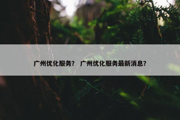 广州优化服务？ 广州优化服务最新消息？