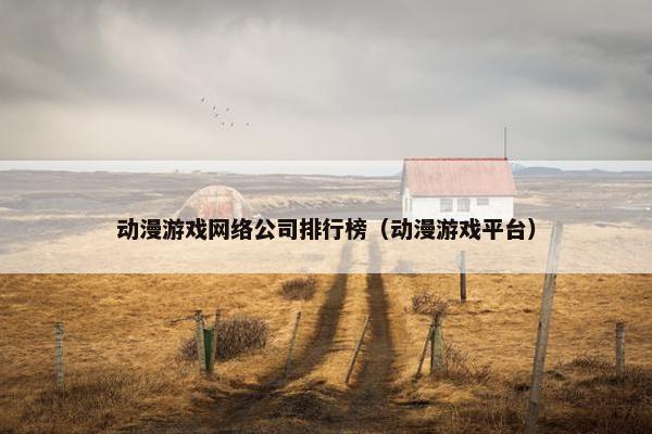 动漫游戏网络公司排行榜（动漫游戏平台）