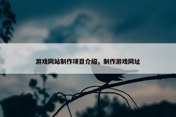 游戏网站制作项目介绍，制作游戏网址