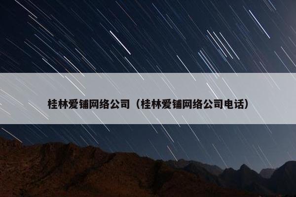 桂林爱铺网络公司（桂林爱铺网络公司电话）