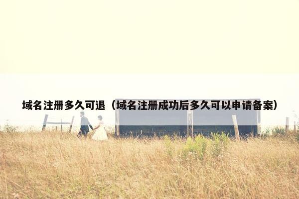 域名注册多久可退（域名注册成功后多久可以申请备案）
