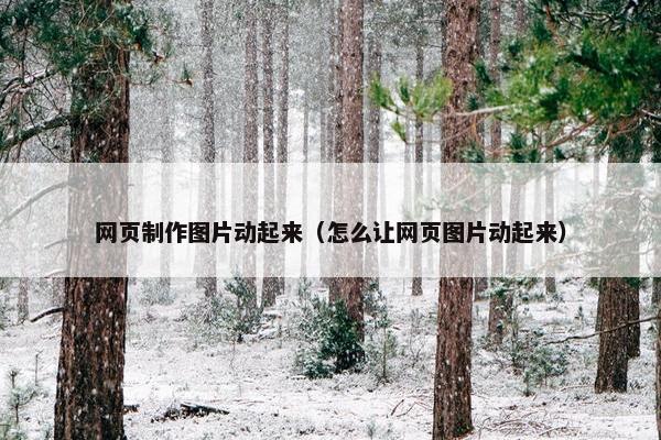 网页制作图片动起来（怎么让网页图片动起来）
