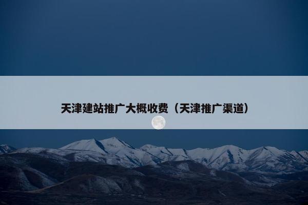 天津建站推广大概收费（天津推广渠道）