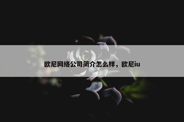 欧尼网络公司简介怎么样，欧尼iu