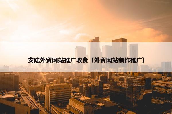 安陆外贸网站推广收费（外贸网站制作推广）