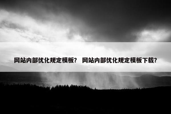 网站内部优化规定模板？ 网站内部优化规定模板下载？
