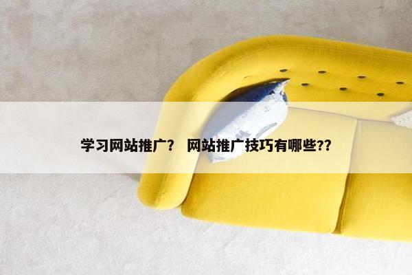 学习网站推广？ 网站推广技巧有哪些?？