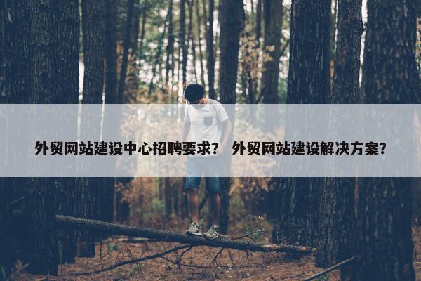 外贸网站建设中心招聘要求？ 外贸网站建设解决方案？