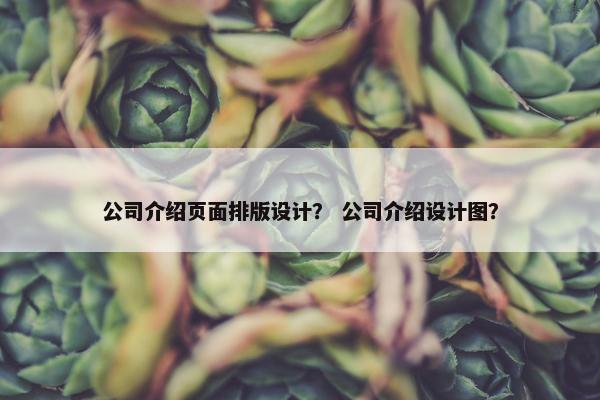公司介绍页面排版设计？ 公司介绍设计图？