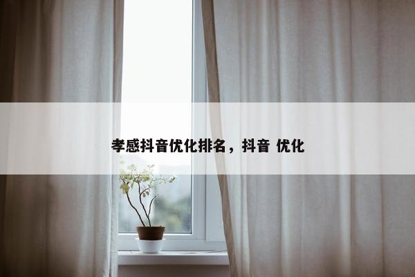 孝感抖音优化排名，抖音 优化