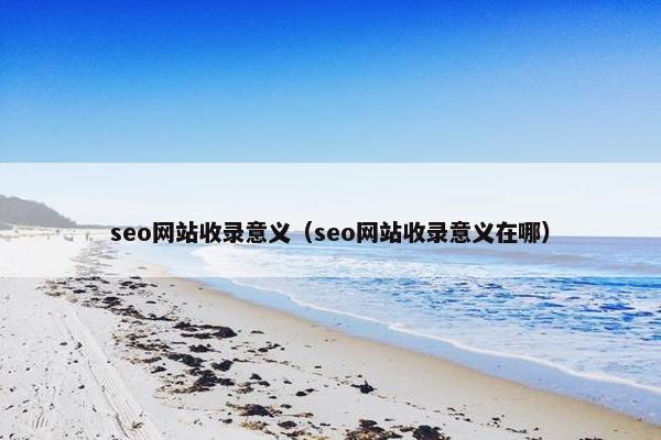 seo网站收录意义（seo网站收录意义在哪）